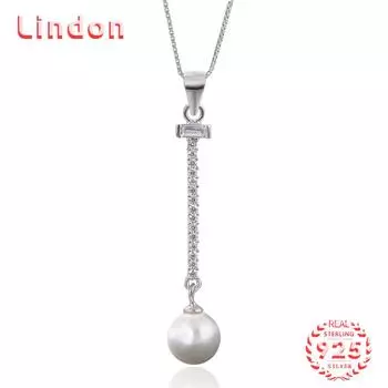 Линдон Стерлингового Серебра 925 Классическое Женское Ожерелье Кулон Циркон Модный Подарок серебряный