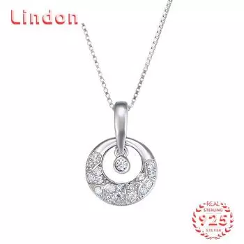 Линдон Стерлингового Серебра 925 Классическое Женское Ожерелье Кулон Циркон Модный Подарок серебряный
