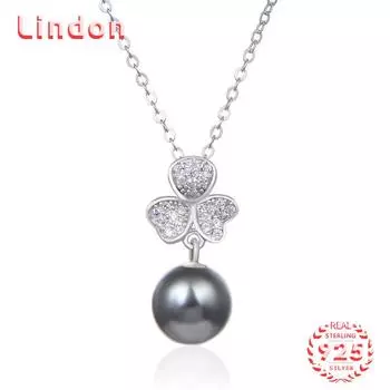 Линдон Стерлингового Серебра 925 Классическое Женское Ожерелье Кулон Циркон Модный Подарок серебряный