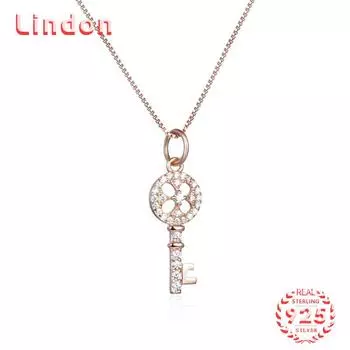Линдон Стерлингового Серебра 925 Классическое Женское Ожерелье Кулон Циркон Модный Подарок серебряный