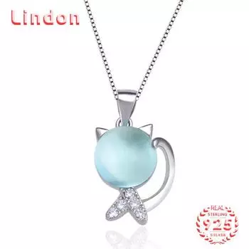 Линдон Стерлингового Серебра 925 Классическое Женское Ожерелье Кулон Циркон Модный Подарок серебряный