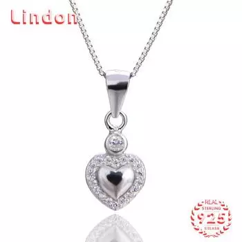 Линдон Стерлингового Серебра 925 Классическое Женское Ожерелье Кулон Циркон Модный Подарок серебряный