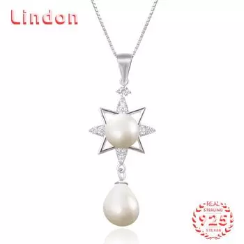 Линдон Стерлингового Серебра 925 Классическое Женское Ожерелье Кулон Циркон Модный Подарок серебряный