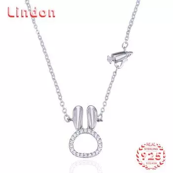 Линдон Стерлингового Серебра 925 Классическое Женское Ожерелье Кулон Циркон Модный Подарок серебряный