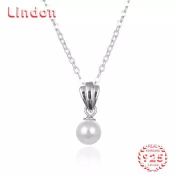 Линдон Стерлингового Серебра 925 Классическое Женское Ожерелье Кулон Циркон Модный Подарок серебряный