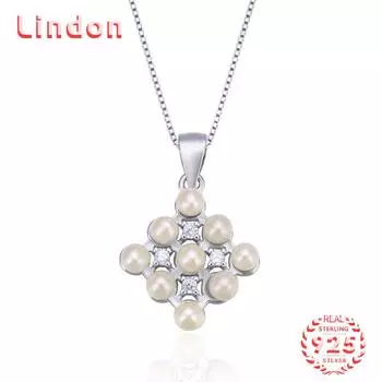 Линдон Стерлингового Серебра 925 Классическое Женское Ожерелье Кулон Циркон Модный Подарок серебряный