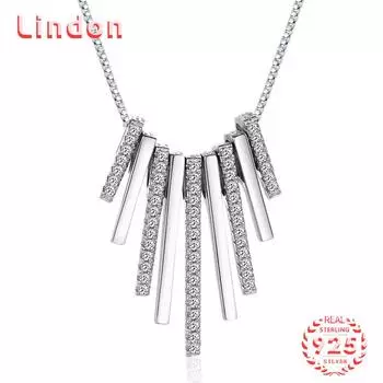 Линдон Стерлингового Серебра 925 Классическое Женское Ожерелье Кулон Циркон Модный Подарок серебряный