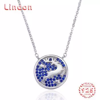 Линдон Стерлингового Серебра 925 Классическое Женское Ожерелье Кулон Циркон Модный Подарок серебряный