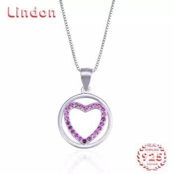 Линдон Стерлингового Серебра 925 Классическое Женское Ожерелье Кулон Циркон Модный Подарок серебряный