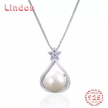 Линдон Стерлингового Серебра 925 Классическое Женское Ожерелье Кулон Циркон Модный Подарок серебряный