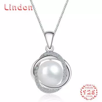 Линдон Стерлингового Серебра 925 Классическое Женское Ожерелье Кулон Циркон Модный Подарок серебряный