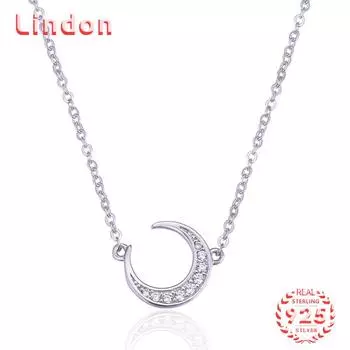 Линдон Стерлингового Серебра 925 Классическое Женское Ожерелье Кулон Циркон Модный Подарок серебряный