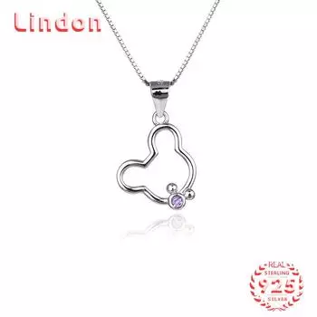 Линдон Стерлингового Серебра 925 Классическое Женское Ожерелье Кулон Циркон Модный Подарок серебряный