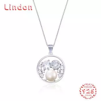 Линдон Стерлингового Серебра 925 Классическое Женское Ожерелье Кулон Циркон Модный Подарок серебряный