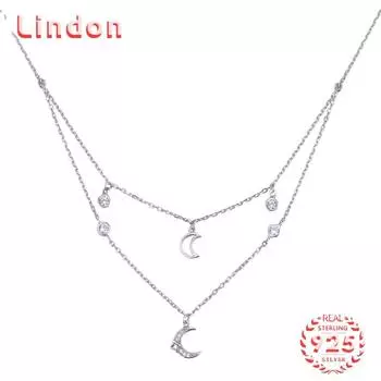 Линдон Стерлингового Серебра 925 Классическое Женское Ожерелье Кулон Циркон Модный Подарок серебряный