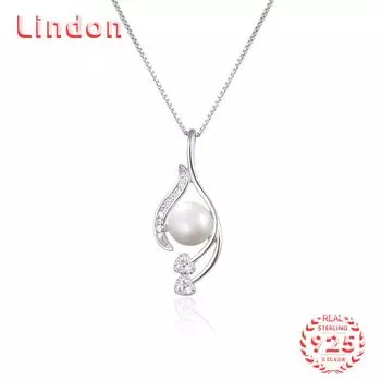 Линдон Стерлингового Серебра 925 Классическое Женское Ожерелье Кулон Циркон Модный Подарок серебряный