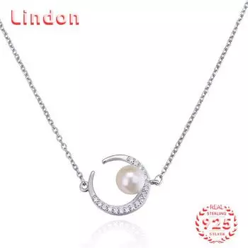 Линдон Стерлингового Серебра 925 Классическое Женское Ожерелье Кулон Циркон Модный Подарок серебряный