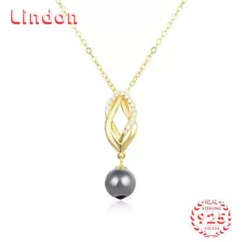 Линдон Стерлингового Серебра 925 Классическое Женское Ожерелье Кулон Циркон Модный Подарок серебряный