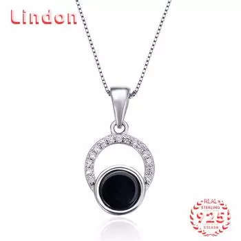 Линдон Стерлингового Серебра 925 Классическое Женское Ожерелье Кулон Циркон Модный Подарок серебряный