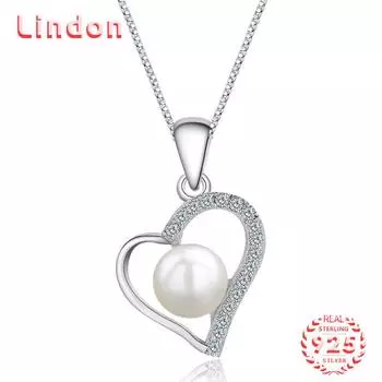 Линдон Стерлингового Серебра 925 Классическое Женское Ожерелье Кулон Циркон Модный Подарок серебряный