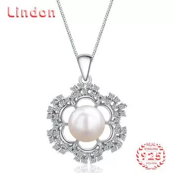 Линдон Стерлингового Серебра 925 Классическое Женское Ожерелье Кулон Циркон Модный Подарок серебряный
