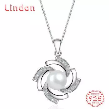 Линдон Стерлингового Серебра 925 Классическое Женское Ожерелье Кулон Циркон Модный Подарок серебряный