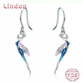 Линдон стерлингового серебра 925 пробы циркон серьги серьги для женщин подарки на свадьбу