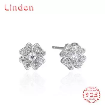 Линдон стерлингового серебра 925 пробы циркон серьги серьги для женщин подарки на свадьбу серебряный