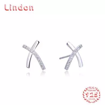 Линдон стерлингового серебра 925 пробы циркон серьги серьги для женщин подарки на свадьбу серебряный
