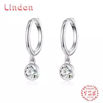 Линдон стерлингового серебра 925 пробы циркон серьги серьги для женщин подарки на свадьбу серебряный