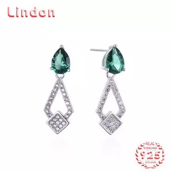 Линдон стерлингового серебра 925 пробы циркон серьги серьги для женщин подарки на свадьбу