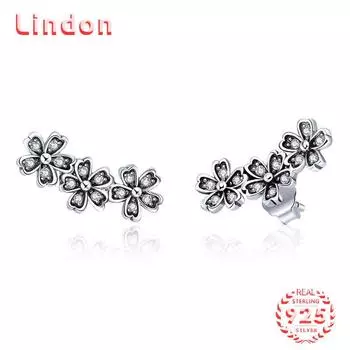 Линдон стерлингового серебра 925 пробы циркон серьги серьги для женщин подарки на свадьбу серебряный