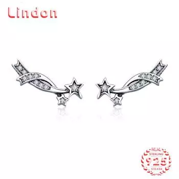 Линдон стерлингового серебра 925 пробы циркон серьги серьги для женщин подарки на свадьбу серебряный