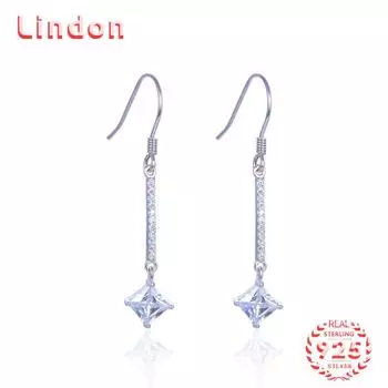 Линдон стерлингового серебра 925 пробы циркон серьги серьги для женщин подарки на свадьбу серебряный