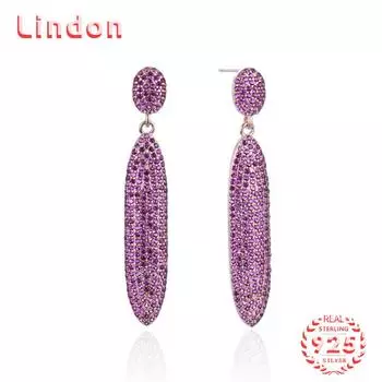Линдон стерлингового серебра 925 пробы циркон серьги серьги для женщин подарки на свадьбу