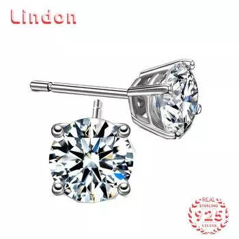 Линдон стерлингового серебра 925 пробы муассанит циркон серьги серьги-капли для женщин подарки на свадьбу 0.5CT серебряный