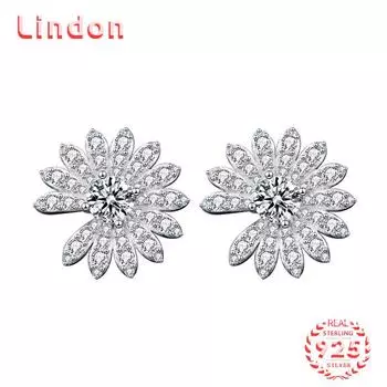 Линдон стерлингового серебра 925 пробы муассанит циркон серьги серьги-капли для женщин подарки на свадьбу 0.5CT серебряный