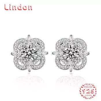 Линдон стерлингового серебра 925 пробы муассанит циркон серьги серьги-капли для женщин подарки на свадьбу 0.5CT серебряный