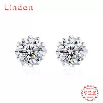 Линдон стерлингового серебра 925 пробы муассанит циркон серьги серьги-капли для женщин подарки на свадьбу 0.5CT серебряный