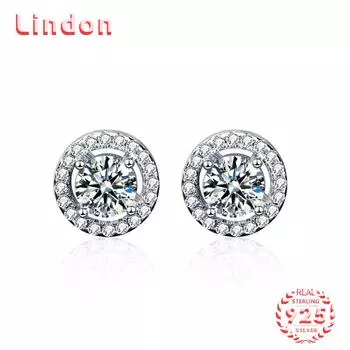 Линдон стерлингового серебра 925 пробы муассанит циркон серьги серьги-капли для женщин подарки на свадьбу 0.5CT серебряный