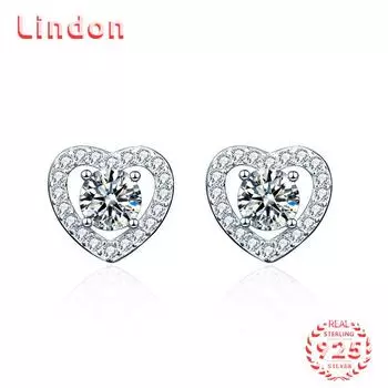 Линдон стерлингового серебра 925 пробы муассанит циркон серьги серьги-капли для женщин подарки на свадьбу 0.5CT серебряный