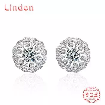 Линдон стерлингового серебра 925 пробы муассанит циркон серьги серьги-капли для женщин подарки на свадьбу 0.5CT серебряный