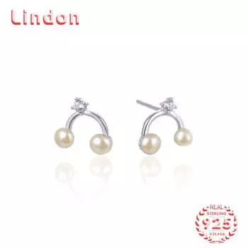 Линдон стерлингового серебра 925 пробы синтетический жемчуг серьги серьги-капли для женщин подарки на свадьбу серебряный