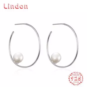 Линдон стерлингового серебра 925 пробы синтетический жемчуг серьги серьги-капли для женщин подарки на свадьбу