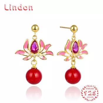 Линдон стерлингового серебра 925 пробы синтетический жемчуг серьги серьги-капли для женщин подарки на свадьбу