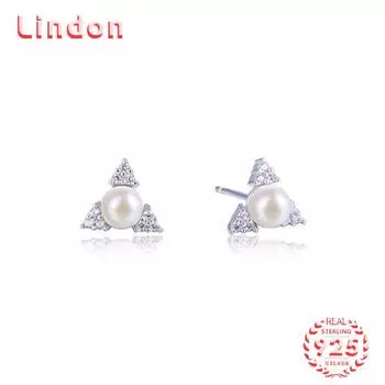 Линдон стерлингового серебра 925 пробы синтетический жемчуг серьги серьги-капли для женщин подарки на свадьбу серебряный
