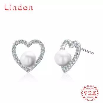 Линдон стерлингового серебра 925 пробы синтетический жемчуг серьги серьги-капли для женщин подарки на свадьбу серебряный
