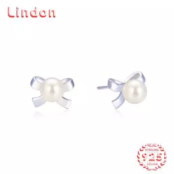 Линдон стерлингового серебра 925 пробы синтетический жемчуг серьги серьги-капли для женщин подарки на свадьбу серебряный