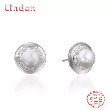 Линдон стерлингового серебра 925 пробы синтетический жемчуг серьги серьги-капли для женщин подарки на свадьбу серебряный