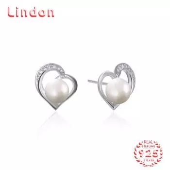 Линдон стерлингового серебра 925 пробы синтетический жемчуг серьги серьги-капли для женщин подарки на свадьбу серебряный